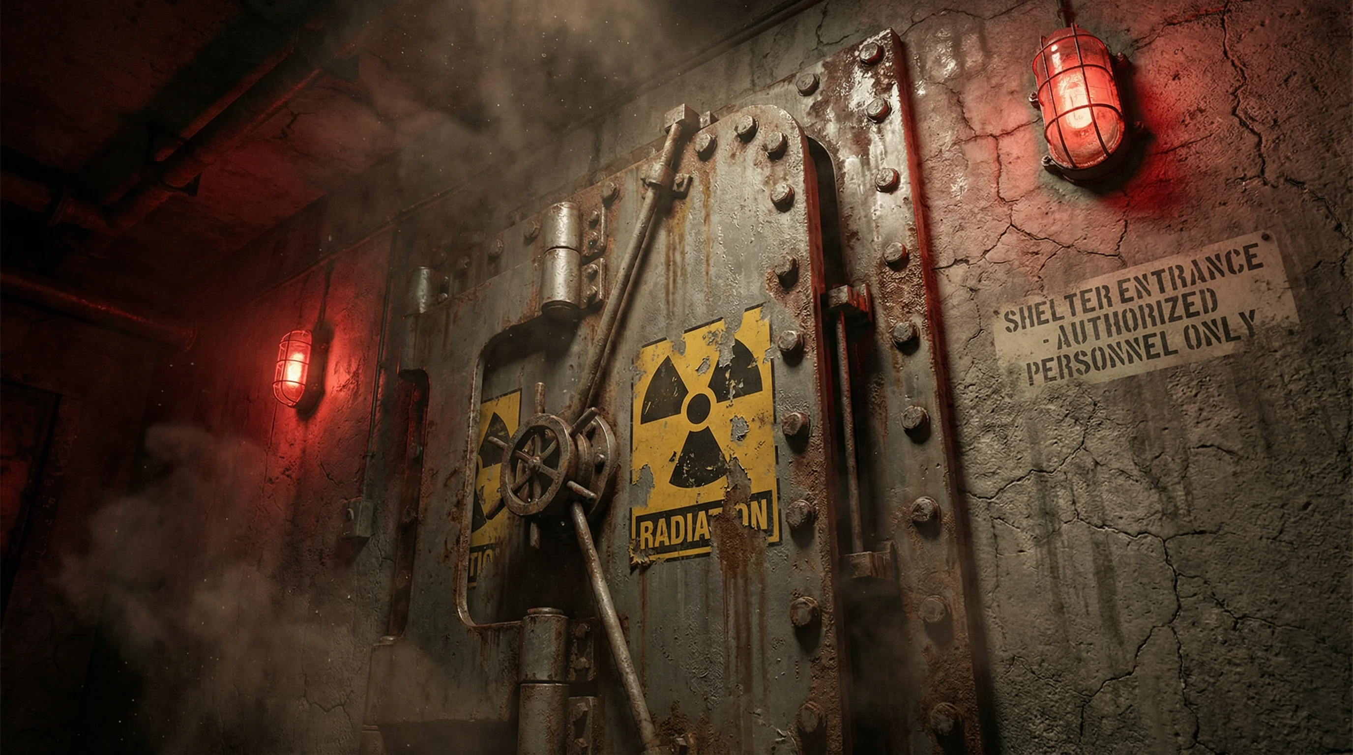 废土避难所舱门入口，通往 麻将胡了 核心管理区域